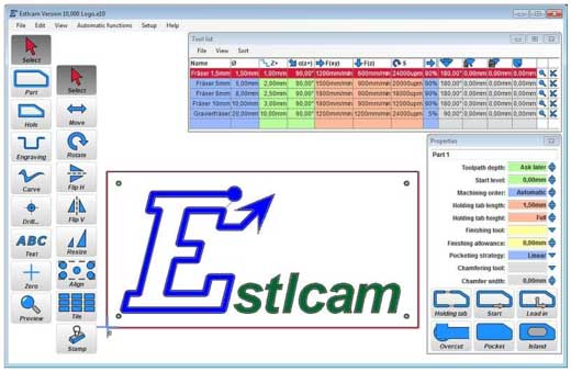 Estlcam Logo and Start Screen