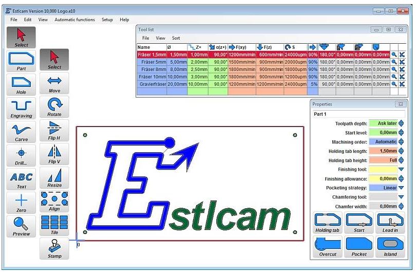 Estlcam CNC control software and hardware