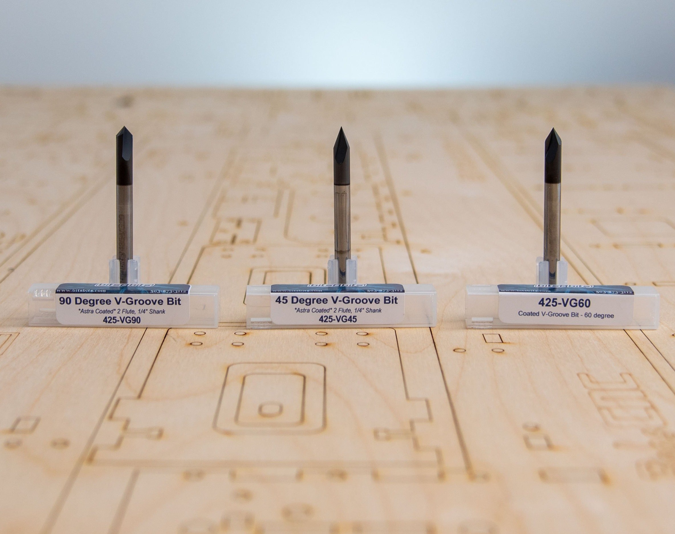 V Cutting 3 Piece Bit Set BobsCNC